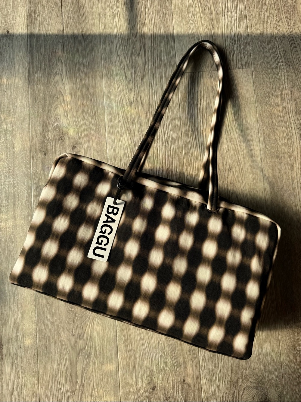 Baggu Medium Bowler Blurred Gingham NWT - Picture 6 of 10